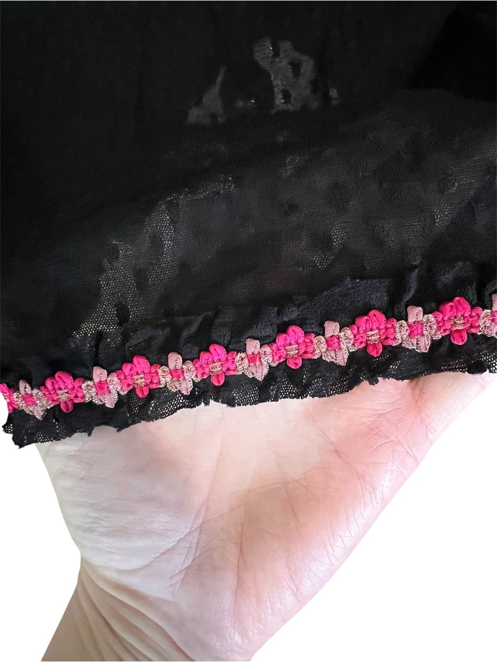 🚫SOLD🚫 Vintage Betsey Johnson New York Sheer Swiss Dot Mesh Floral Slip Dress - Picture 9 of 13
